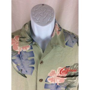 Mens ENJOY CALIFORNIA SHIRT BUTTON UP SZ M SILK HAWAIIAN Promo Camp EUC Floral